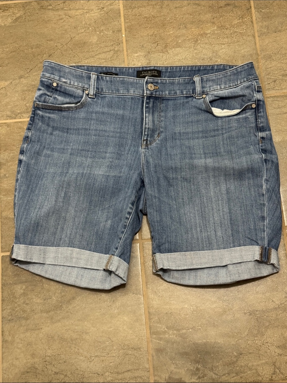 Talbots Light Blue Rolled Cuff Denim Shorts